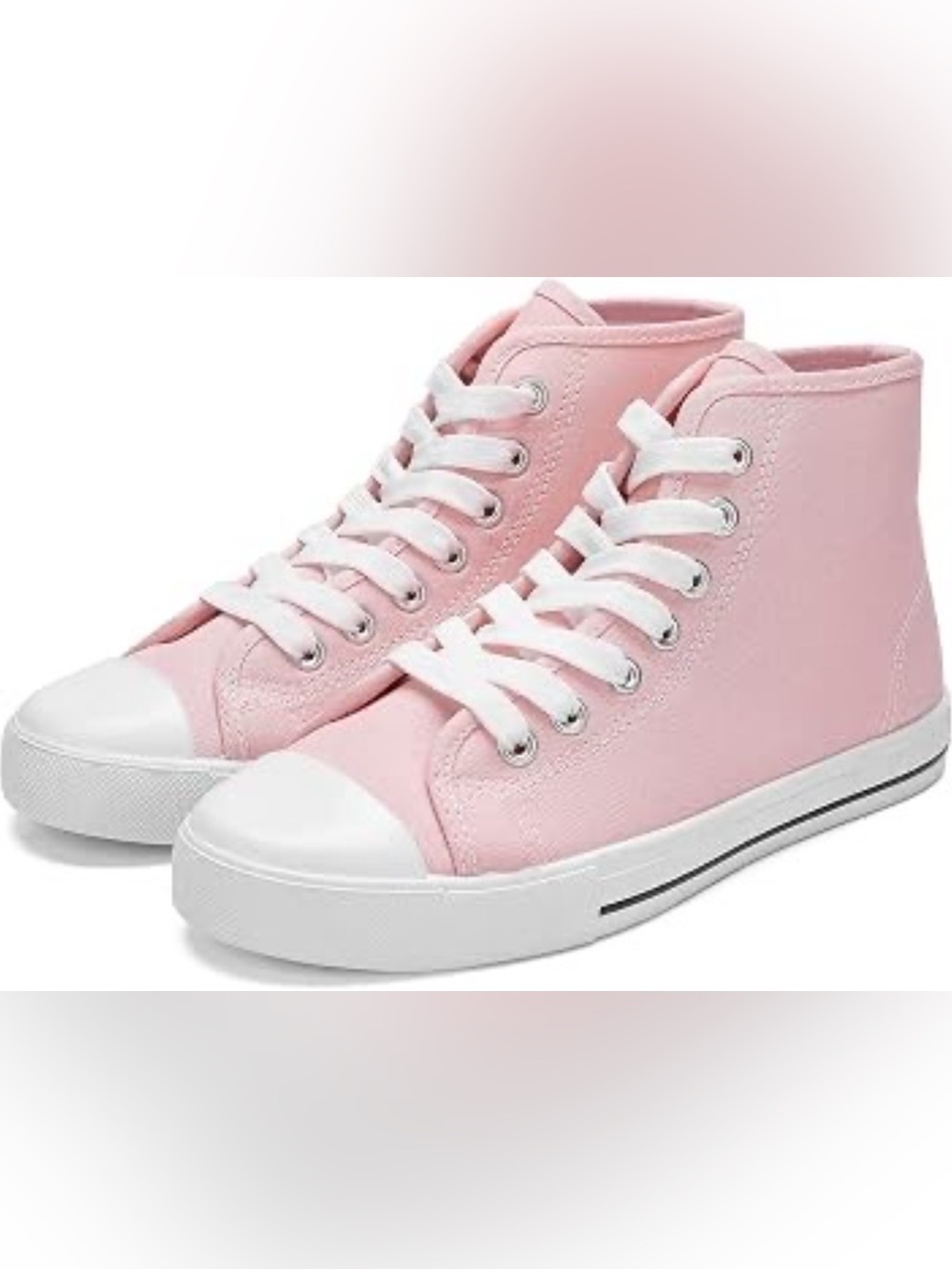 JOSINY Women’s Canvas Shoes High Top Fashion Pink Sneakers Walking Shoes